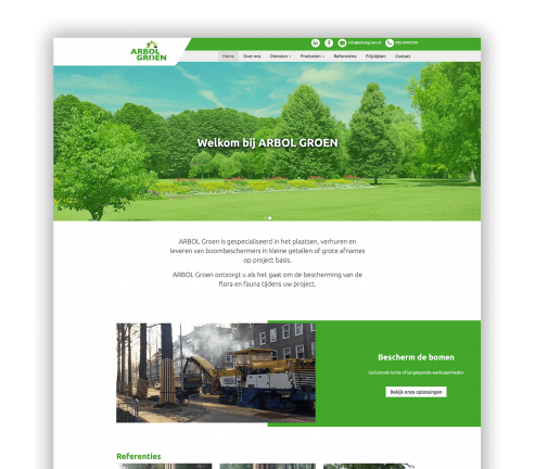 Wat hebben wij gemaakt: Silverstripe website Arbol Groen Steenwijk