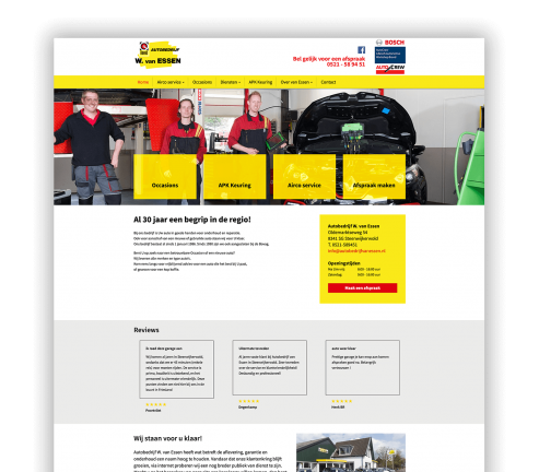 Wat hebben wij gemaakt: Website Autobedrijf Van Essen